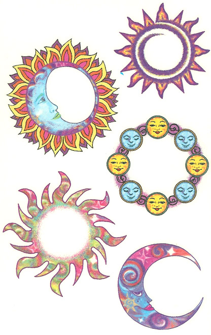 Sun Moon Belly Tattoo